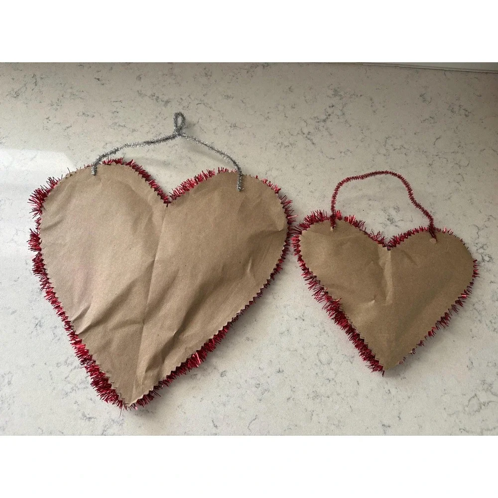 Handmade Paper Hanging Hearts OOAK Valentines‎ Day Garland Sheet Music Romance